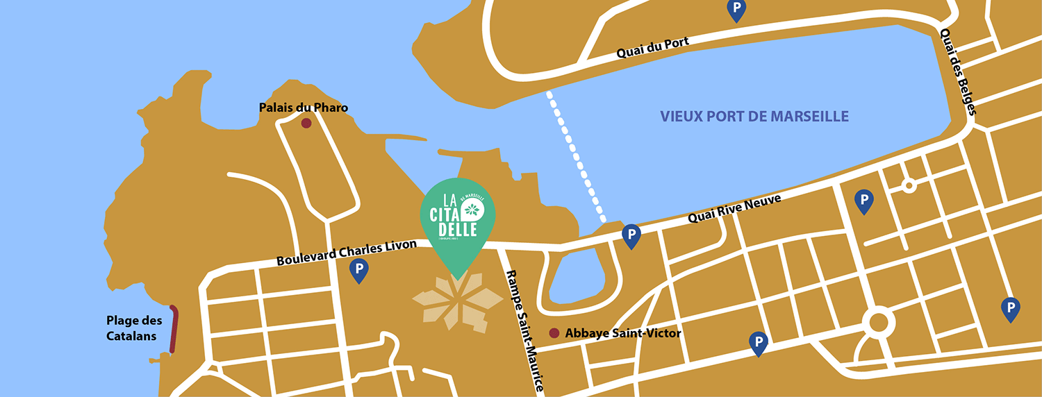 Plan d'accès à la Citadelle de Marseille